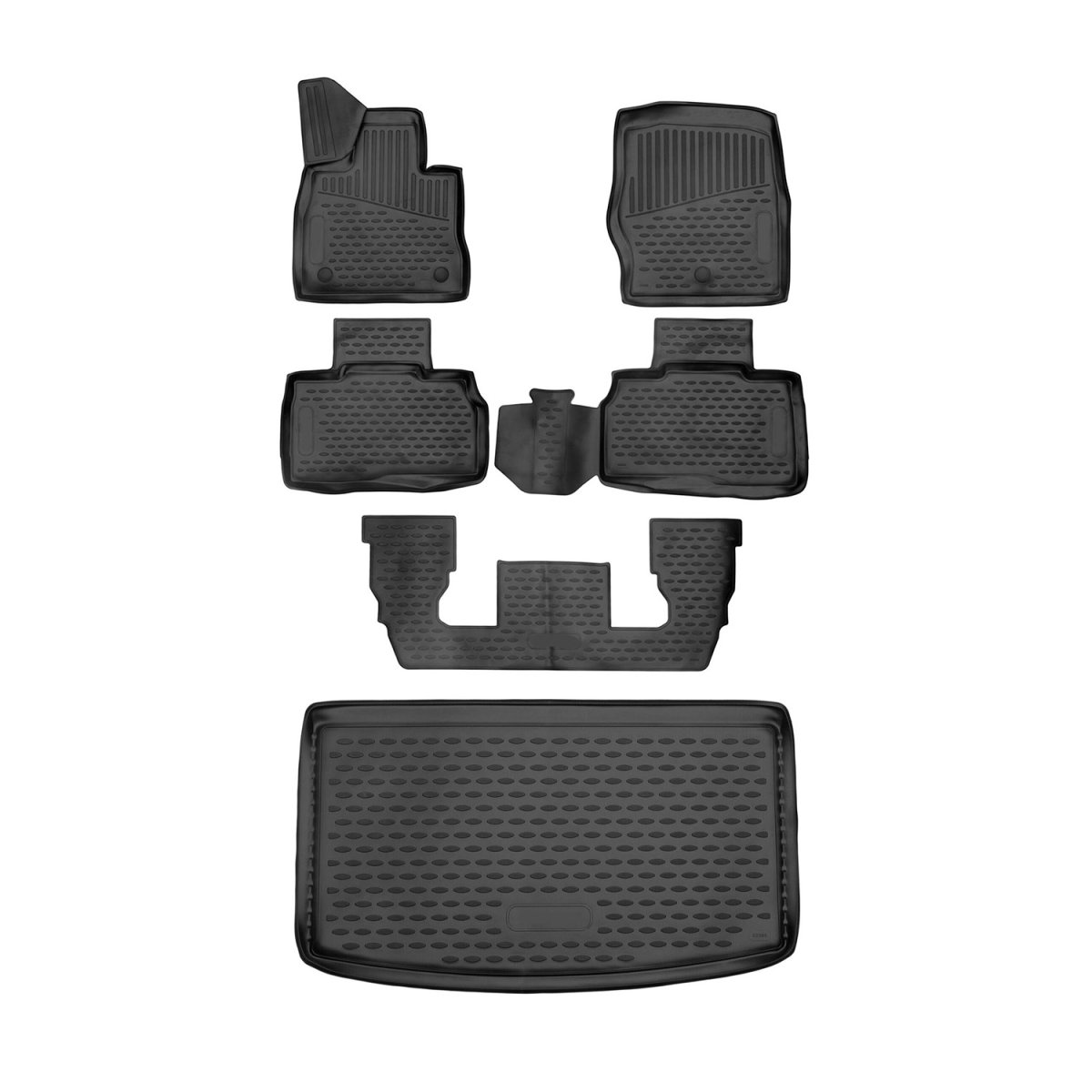 Ford Explorer Floor-Trunk Mats - Omac - 3D - Black - 2020-2025 Ford Explorer Floor-Trunk Mats - Omac - 3D - Black - 2020-2025